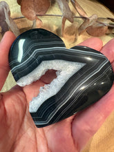 Black Banded Agate & Quartz Heart SKU 26739