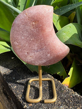 Pink Amethyst Moon on Stand SKU 26268