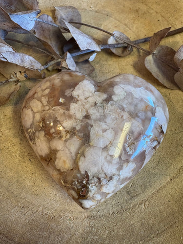 Flower Agate Heart SKU 25202