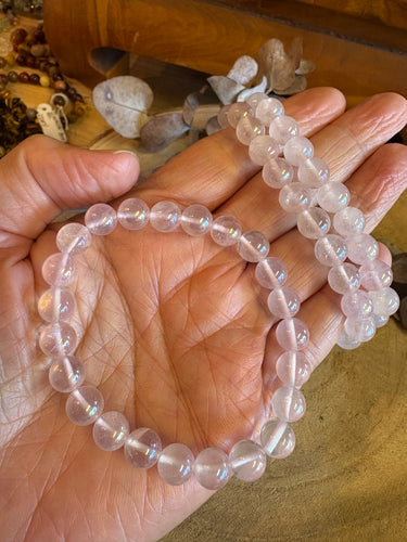 Rose Quartz Aura Bead Bracelet SKU 24651