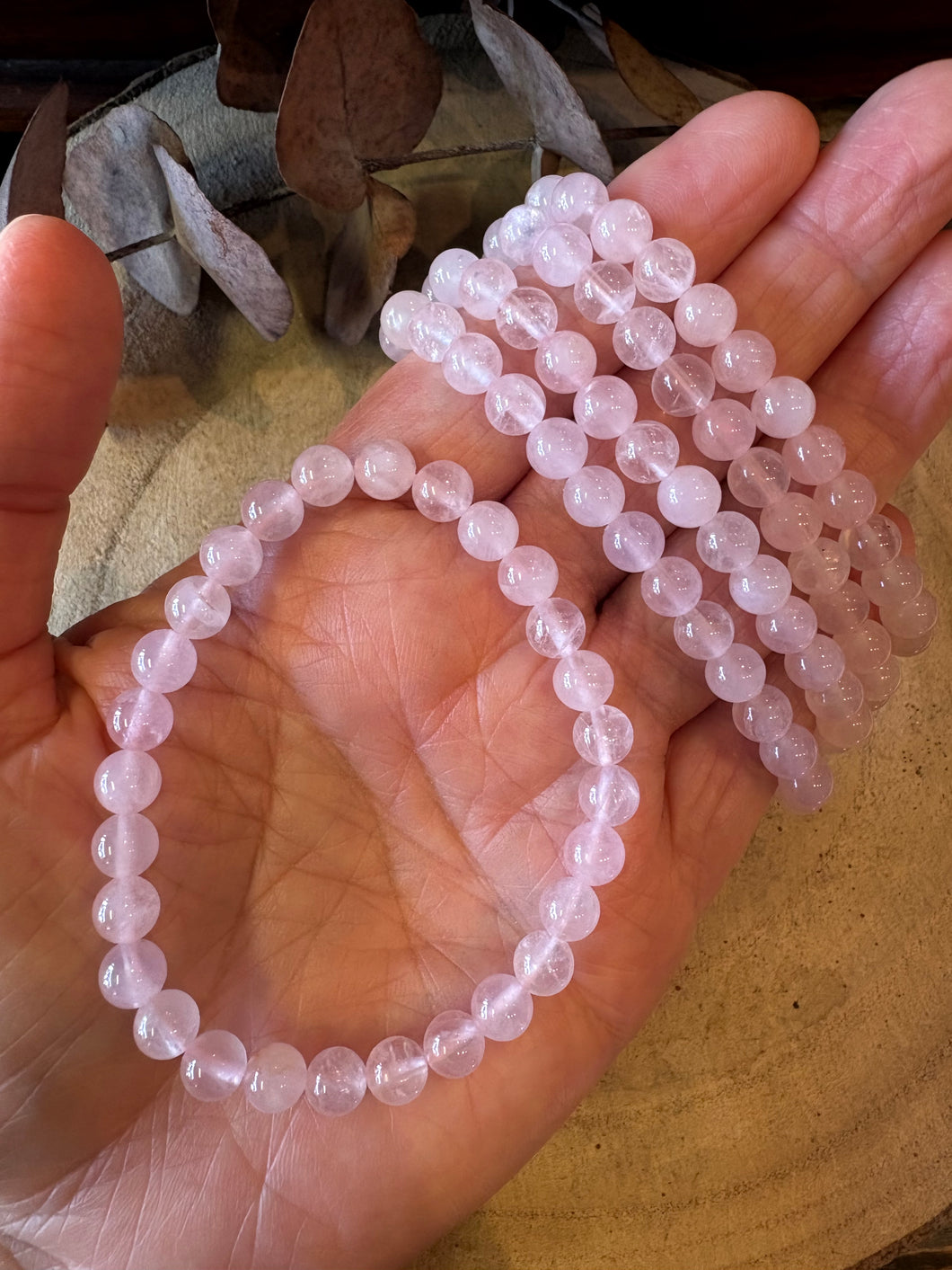Rose Quartz 6mm Bead Bracelets SKU 26820