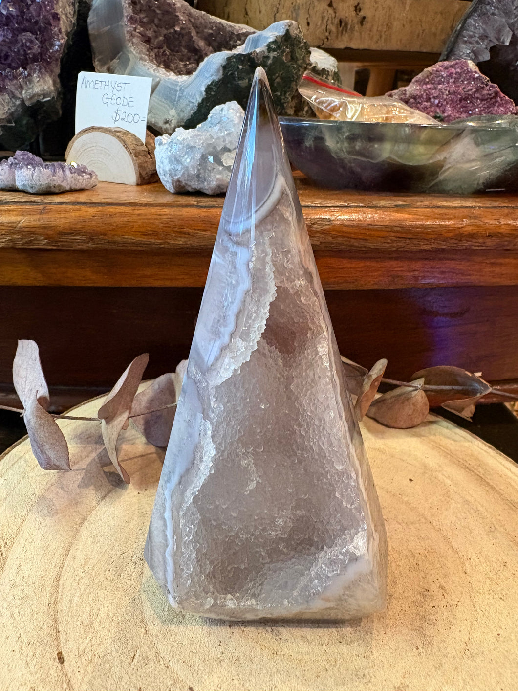 Druzy Agate & Quartz Diamond Freeform SKU 26831