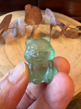 Green Fluorite Cat Carving