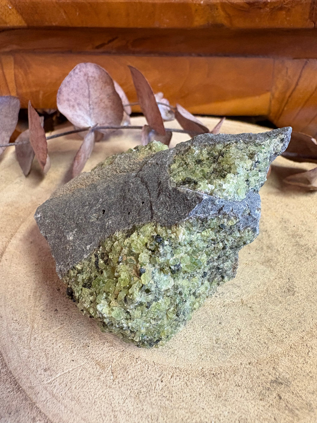 Peridot in Basalt Specimen SKU 26001