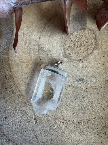 Entia Sterling Silver Clear Quartz Point Pendant SKU 26038