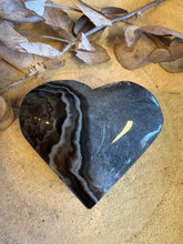 Black Banded Agate & Quartz Heart SKU 25063