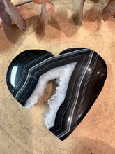 Black Banded Agate & Quartz Heart SKU 26739