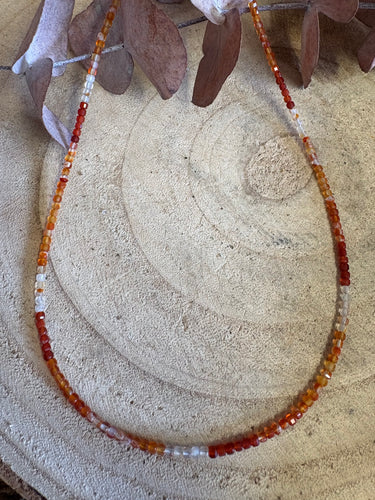 Entia Fire Agate Beaded Necklace SKU 25895