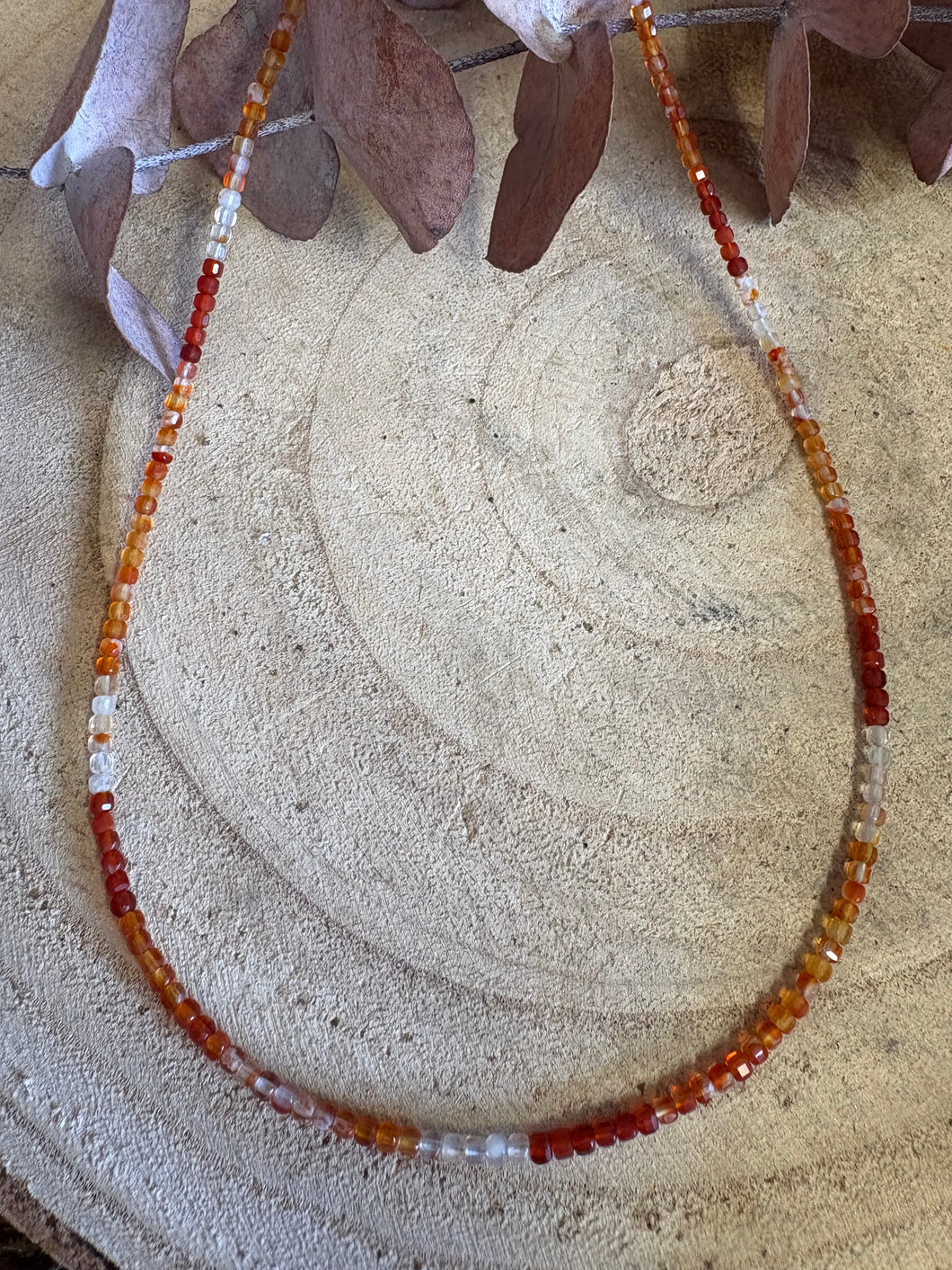 Entia Fire Agate Beaded Necklace SKU 25895