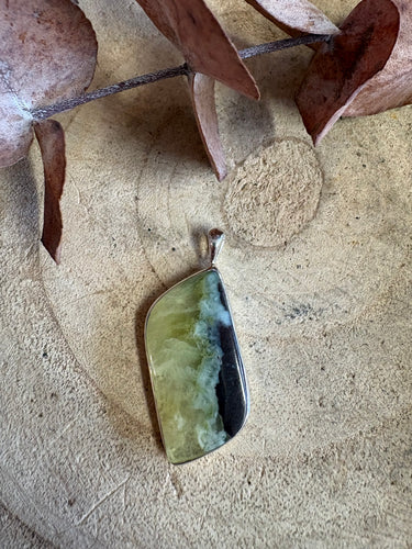 Entia Sterling Silver Prehnite Pendant SKU 26040