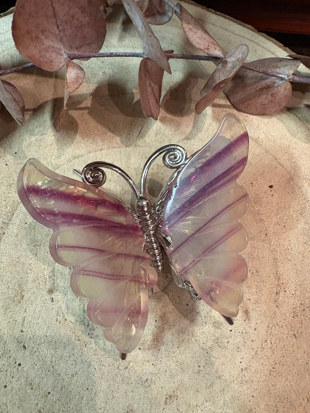 Rainbow Fluorite Butterfly SKU 26825