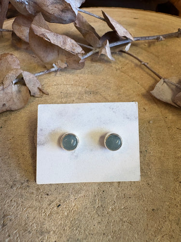 Sterling Silver Aquamarine Stud Earrings SKU 21437