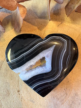 Black Banded Agate & Quartz Heart SKU 26740