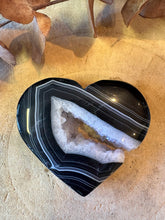 Black Banded Agate & Quartz Heart SKU 26740