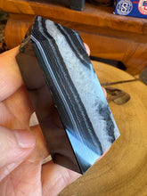 Black Banded Agate & Quartz Obelisk SKU 25071