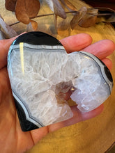 Black Banded Agate & Quartz Heart SKU 26736
