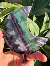 Rainbow Fluorite Moon on Stand SKU 26395