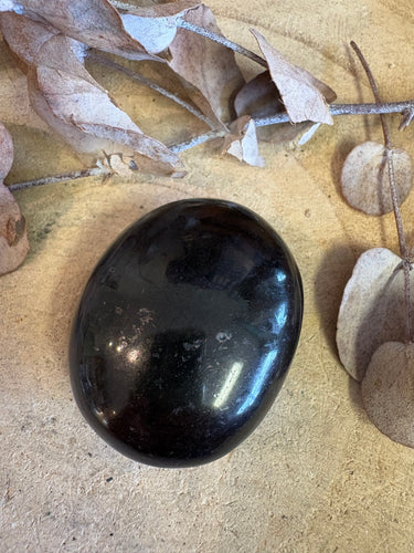 Black Tourmaline Palm Stone SKU 25266