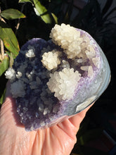 Amethyst Cluster Heart with Calcite Flowers SKU 26551