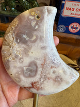 Pink Amethyst Moon on Stand SKU 26269