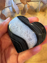 Black Banded Agate & Quartz Heart SKU 26744