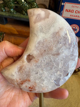 Pink Amethyst Moon on Stand SKU 26269