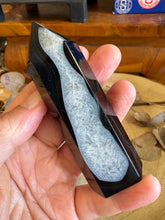 Black Agate & Quartz Point SKU 24340
