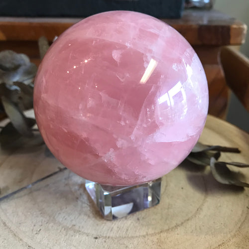 Rose Quartz ‘Star’ Sphere SKU 22581