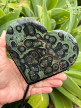 Kambaba Jasper Heart in Stand SKU 27052