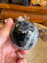 Black Flower Agate Sphere SKU 24498