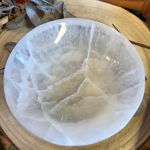 Selenite Round 14cms Bowl SKU 23595
