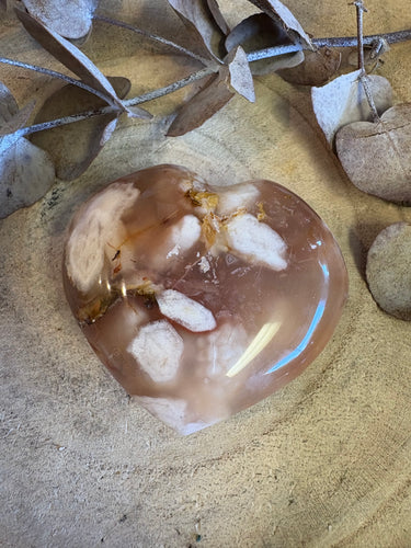 Flower Agate Heart SKU 24023