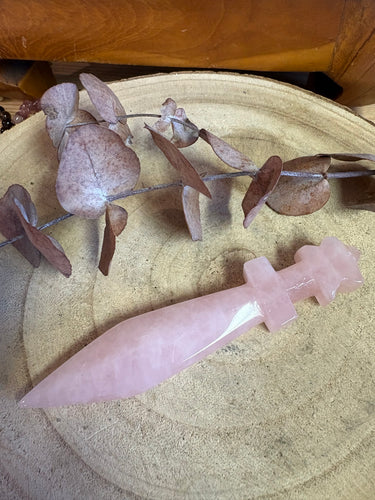 Rose Quartz Dagger Carving SKU 25987