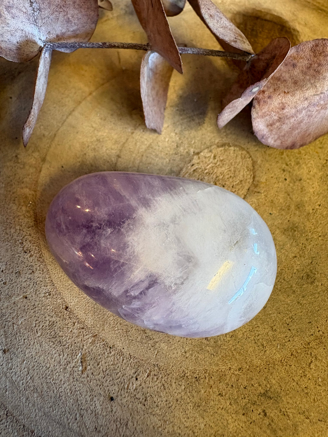 Chevron Amethyst Palm Stone SKU 25853