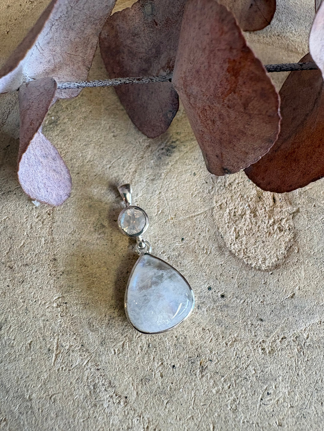 Entia Sterling Silver Rainbow Moonstone Pendant SKU 25795