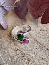 Entia Sterling Silver Raspberry Sapphire & Chrome Diopside Ring SKU 26036