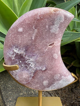 Pink Amethyst Moon on Stand SKU 26278