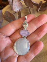 Entia Sterling Silver White Topaz, Kunzite & Moonstone Pendant SKU 25558