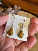 Sterling Silver Tiger Eye Drop Earrings SKU 25347