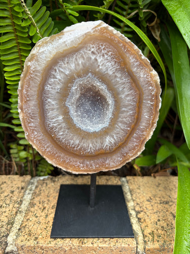 Druzy Agate Geode on Stand SKU 25383