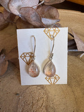 Sterling Silver Sunstone Drop Earrings SKU 25355
