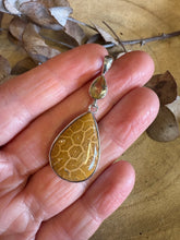 Entia Sterling Silver Fossilised Coral & Citrine Pendant SKU 24854