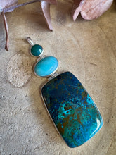 Entia Sterling Silver Shattuckite, Amazonite & Green Chalcedony Pendant SKU 25808
