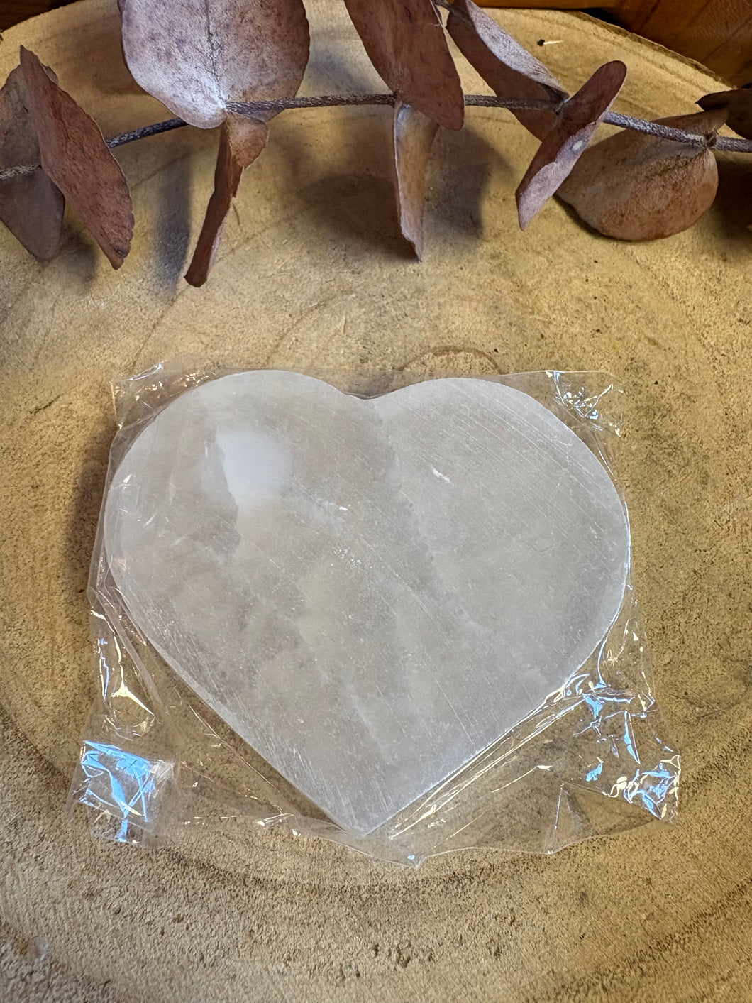Selenite Heart Charging Plate SKU 26062