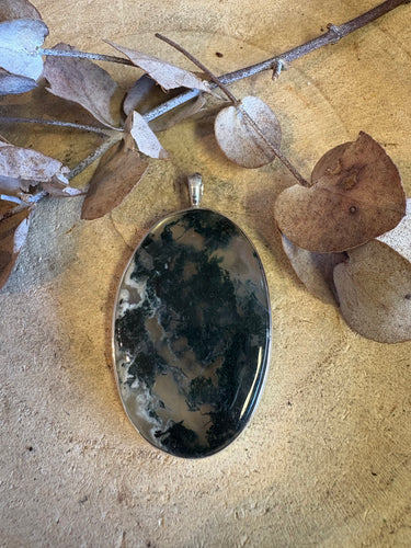 Entia Sterling Silver Moss Agate Pendant SKU 24857