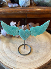 Amazonite Winged Heart on Stand SKU 26929A