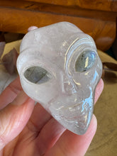 Clear Quartz & Labradorite Alien Head Carving SKU 26055