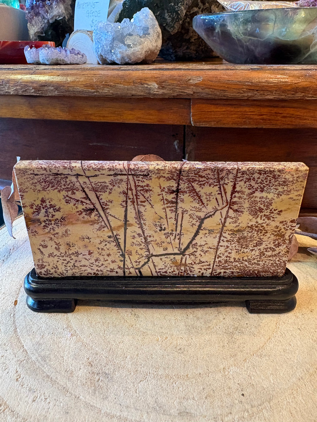 Picture Jasper Slice in Wooden Stand SKU 26753