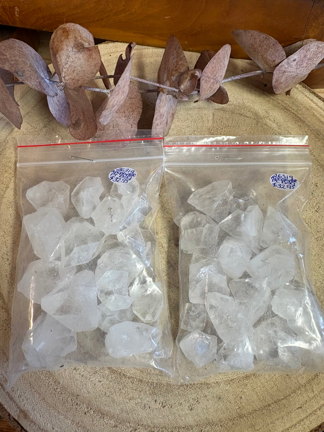 Bagged Apophyllite Points SKU 26319