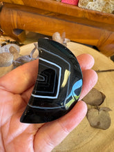 Black Banded Agate Crescent Moon SKU 23917